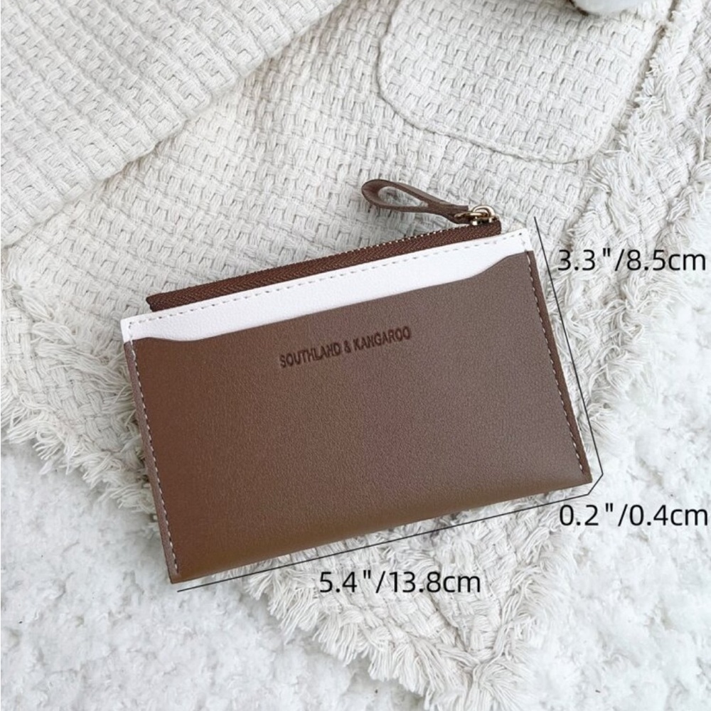 ⚠️Clearance🤎Two Tone Card Holder Coffee Brown Wallet - Picture 4 of 4
